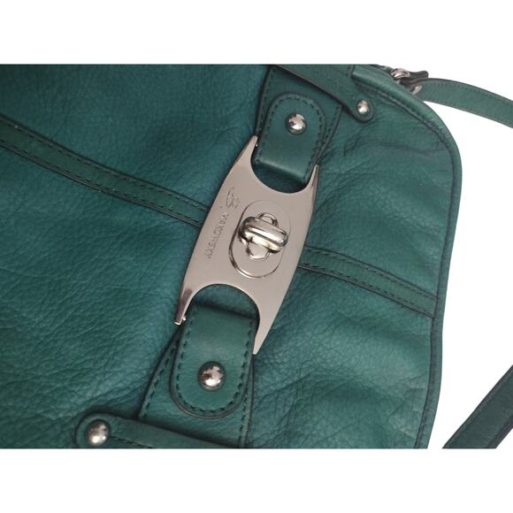 B.Makowsky Crossbody Kelly Green Butter Soft Leather Purse Bag - Picture 6 of 8